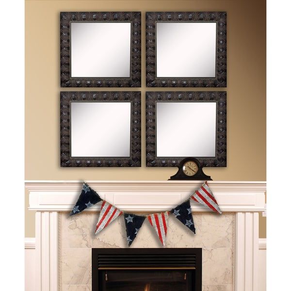 Shop American Made Rayne Feathered Accent Square Wall Mirror Intended For American Made Accent Wall Mirrors (Photo 8 of 20)