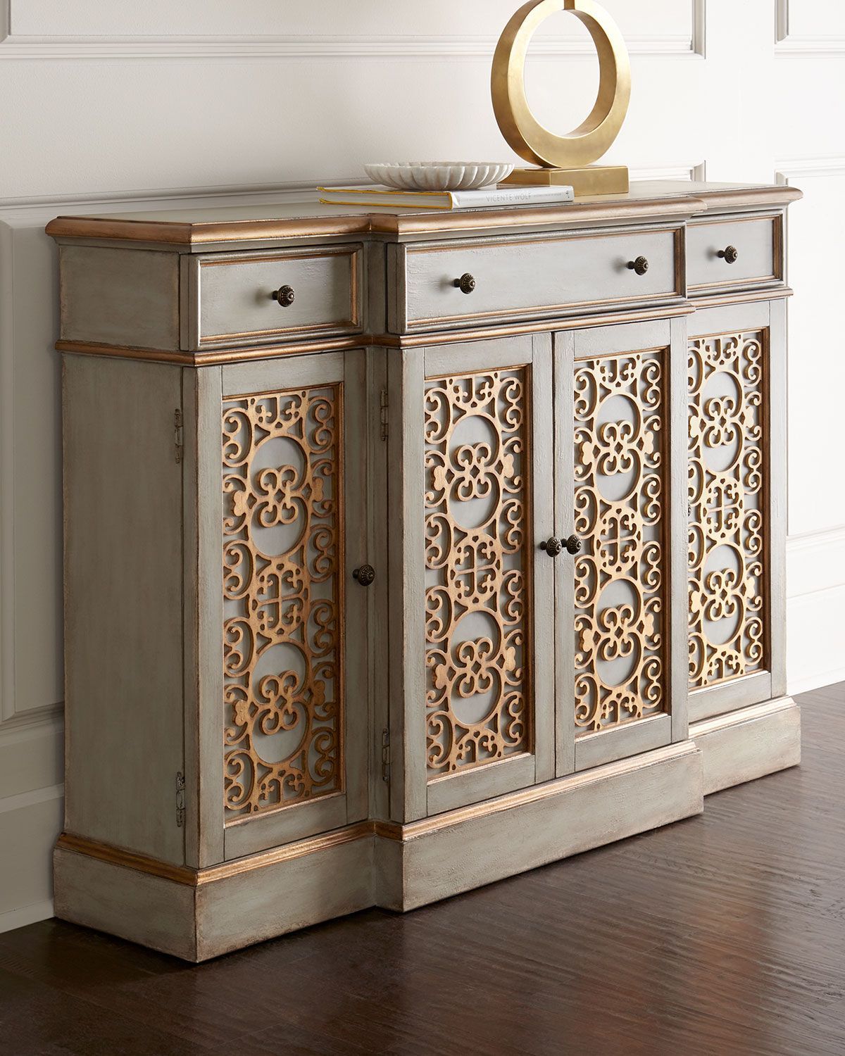 Sideboard Features Intricate Doors Adorned With Scrolled With Regard To Most Up To Date Stillwater Sideboards (View 6 of 20)