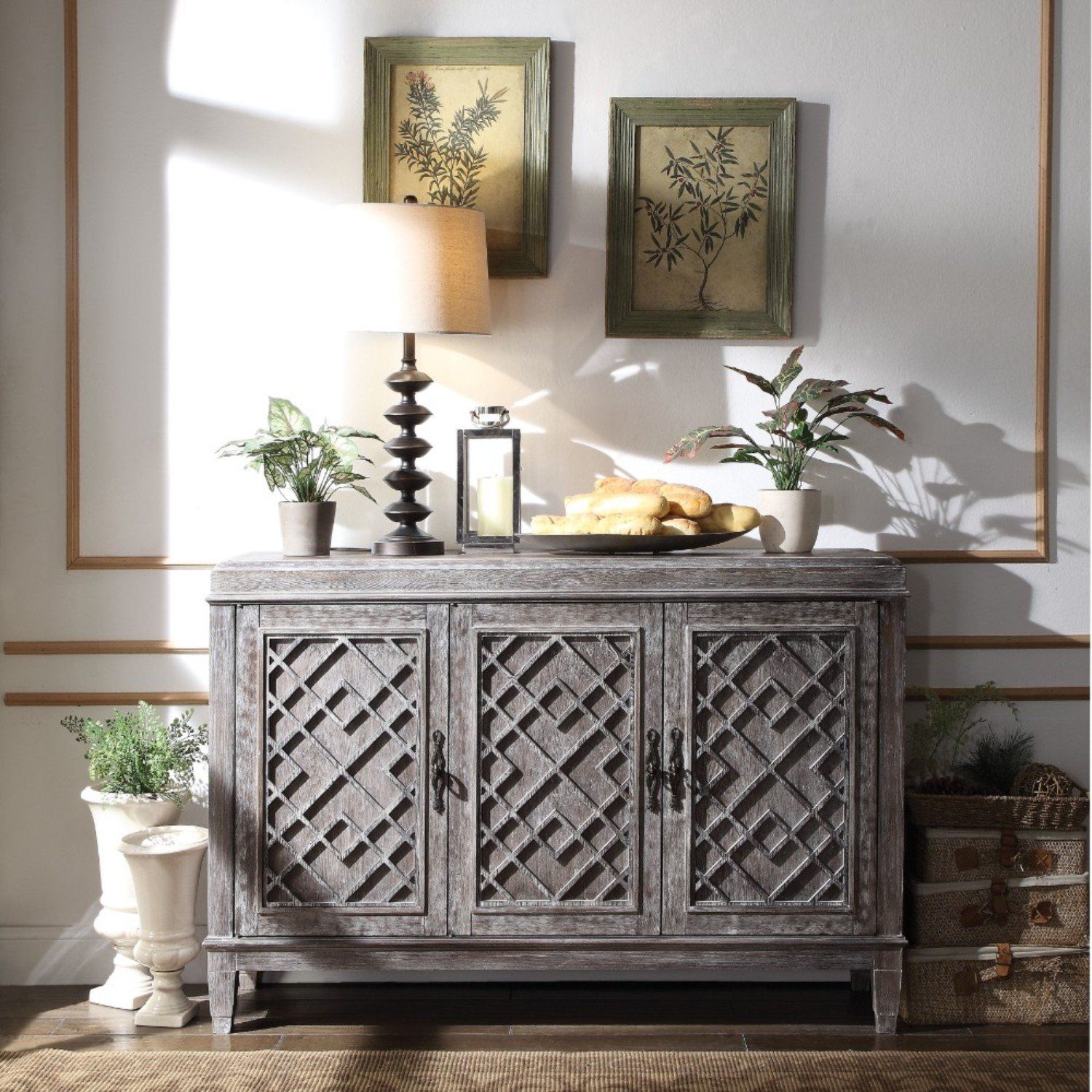 Silas Distressed Wooden Credenza In Latest Deana Credenzas (View 10 of 20)