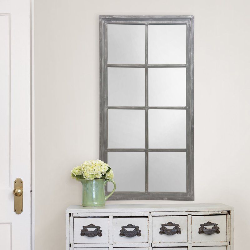 Silwell Lodi Windowpane Wood Accent Mirror Intended For Wood Accent Mirrors (Photo 20 of 20)