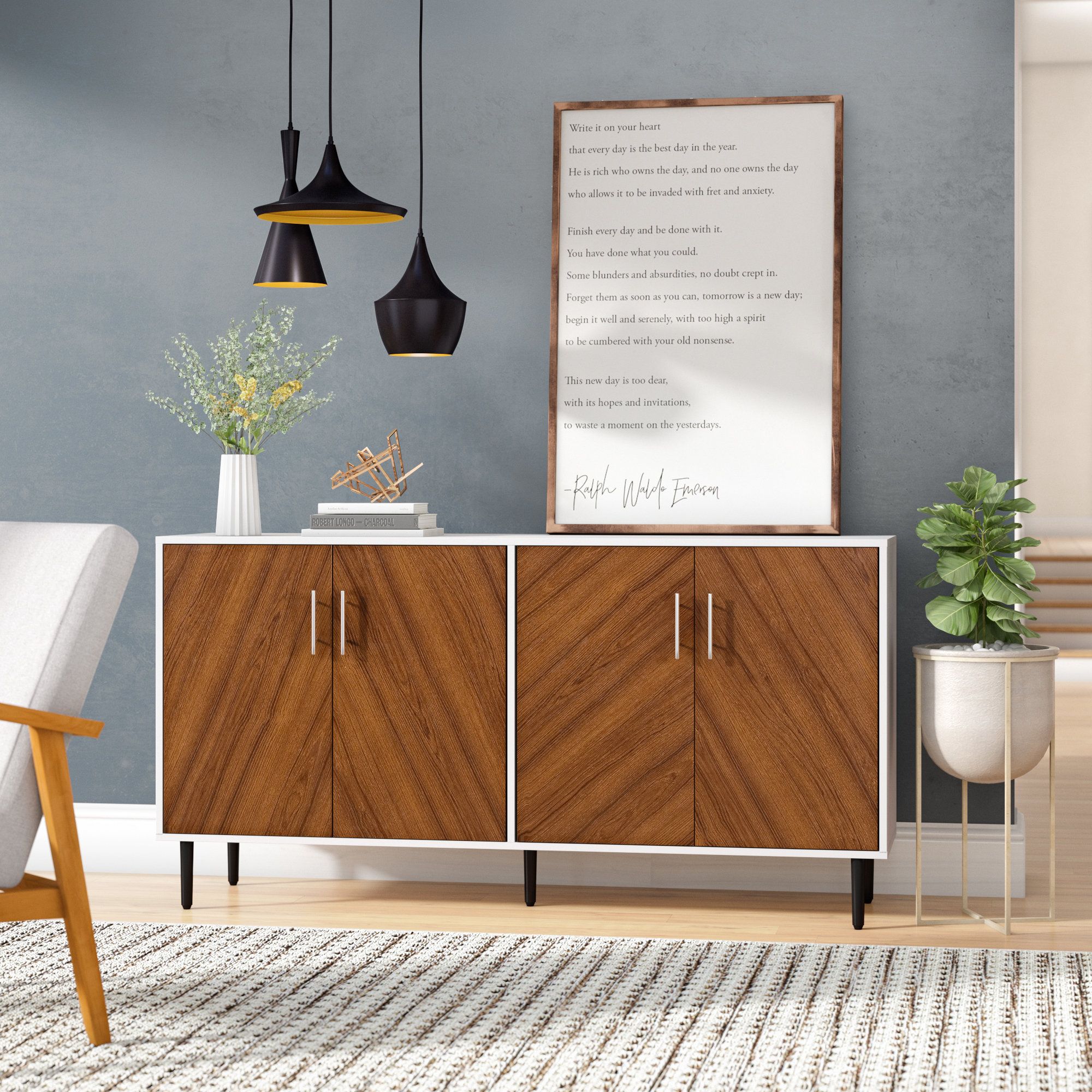 Turn On The Brights Keiko Modern Bookmatch Buffet Table With Regard To Newest Keiko Modern Bookmatch Sideboards (View 5 of 20)