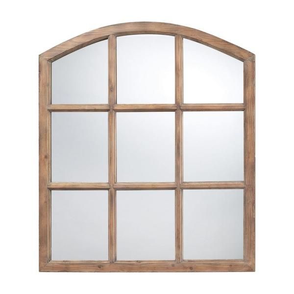 Union 37 In. X 33 In. Faux Window Framed Mirror Regarding Faux Window Wood Wall Mirrors (Photo 9 of 20)