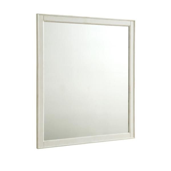 Wagner 32 In. Traditional Mirror With Antique White Mdf Frame, Square  Shape, Mounting Type: Metal Inset Hanger With Regard To Traditional Metal Wall Mirrors (Photo 14 of 20)