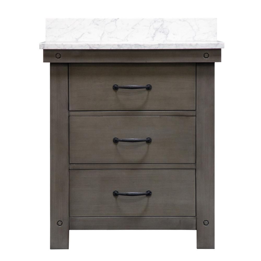 Water Creation Aberdeen 30 In. W X 34 In. H Vanity In Gray Throughout Latest Arminta Wood Sideboards (Photo 17 of 20)