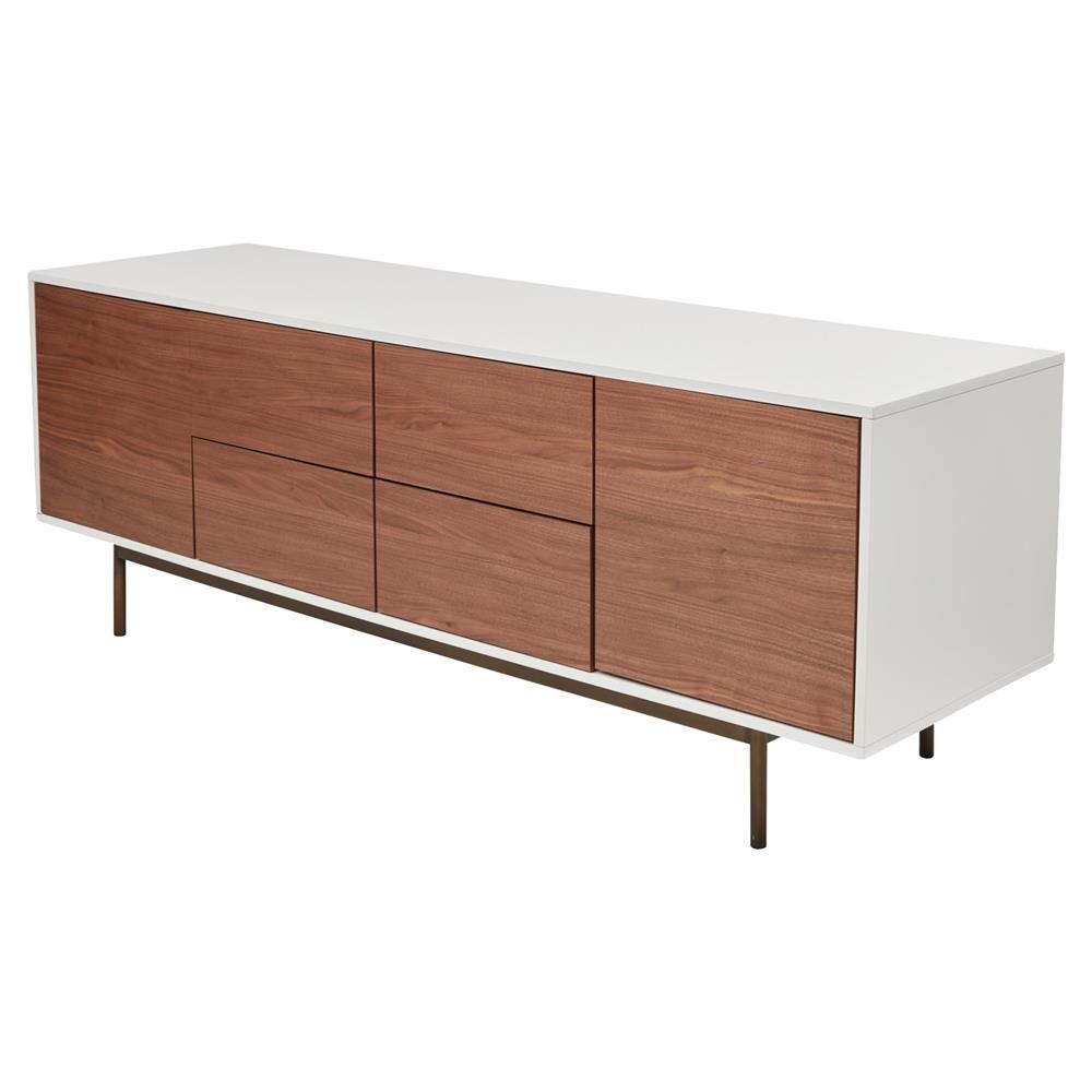 White And Brown Sideboard – Summervilleaugusta With Regard To Most Recent Keiko Modern Bookmatch Sideboards (View 15 of 20)