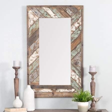 Yorktown Distressed Wood Slat Wall Mirror Pertaining To Lajoie Rustic Accent Mirrors (View 17 of 20)