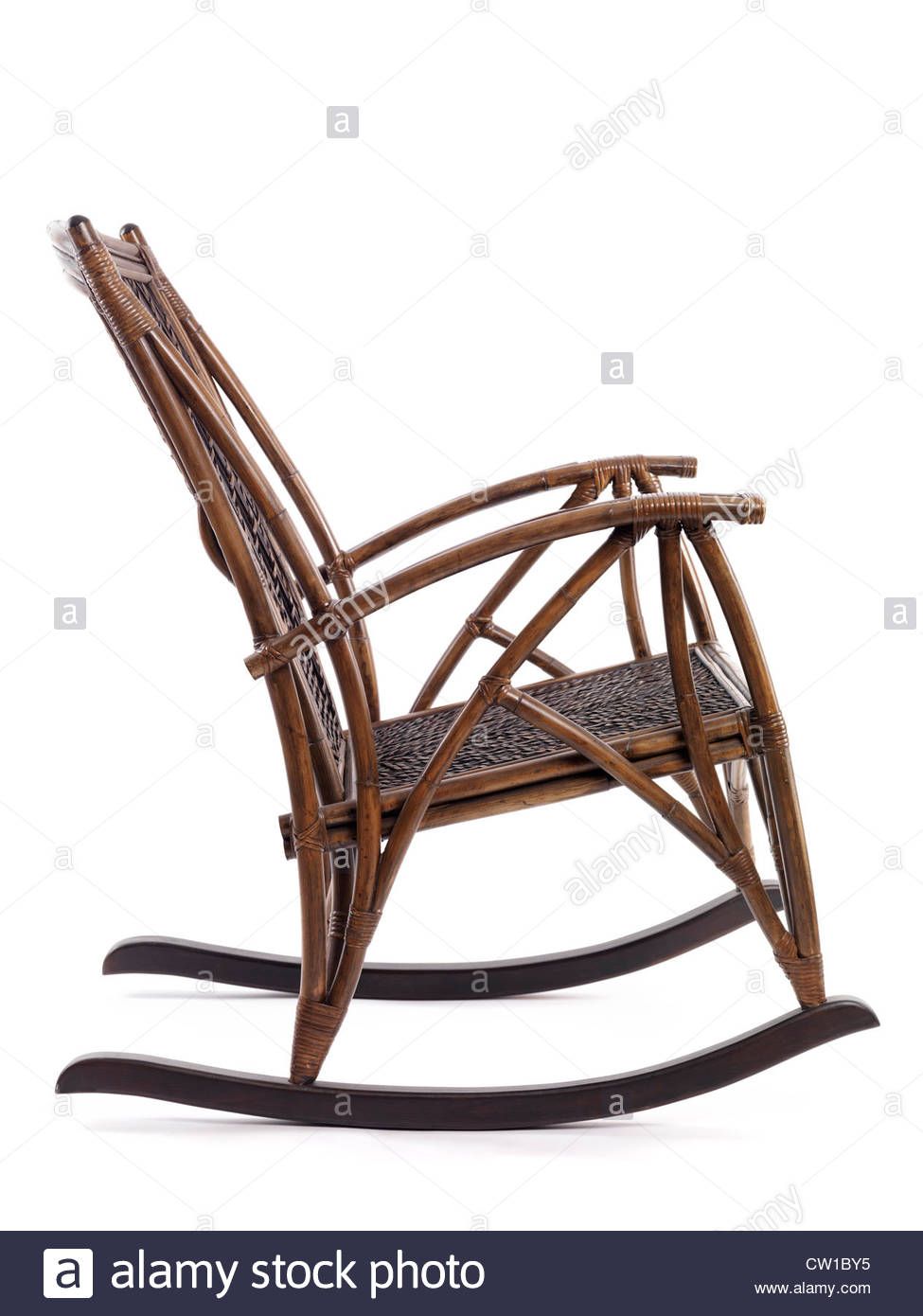 Antique Wooden Rocking Chair Side View Isolated On White Pertaining To Antique White Wooden Rocking Chairs (Photo 14 of 20)
