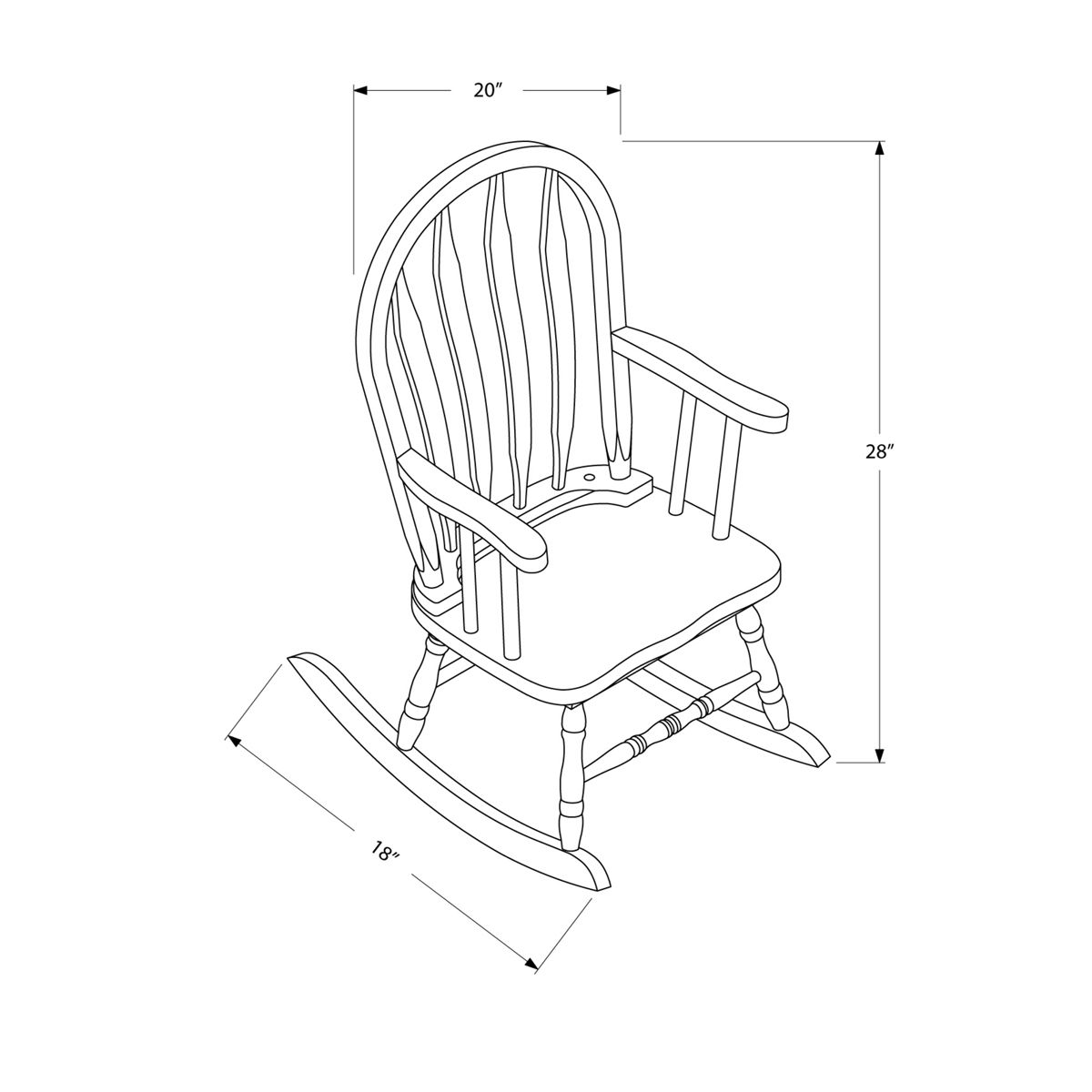 Arrow Back Juvenile Rocking Chair – Cappuccino Inside Windsor Arrow Back Country Style Rocking Chairs (View 16 of 20)