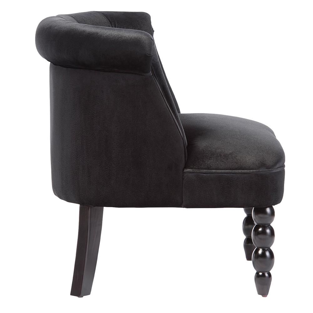 Baxton Studio Flax Contemporary Black Fabric Upholstered Pertaining To Modern Blue Fabric Rocking Arm Chairs (View 7 of 20)