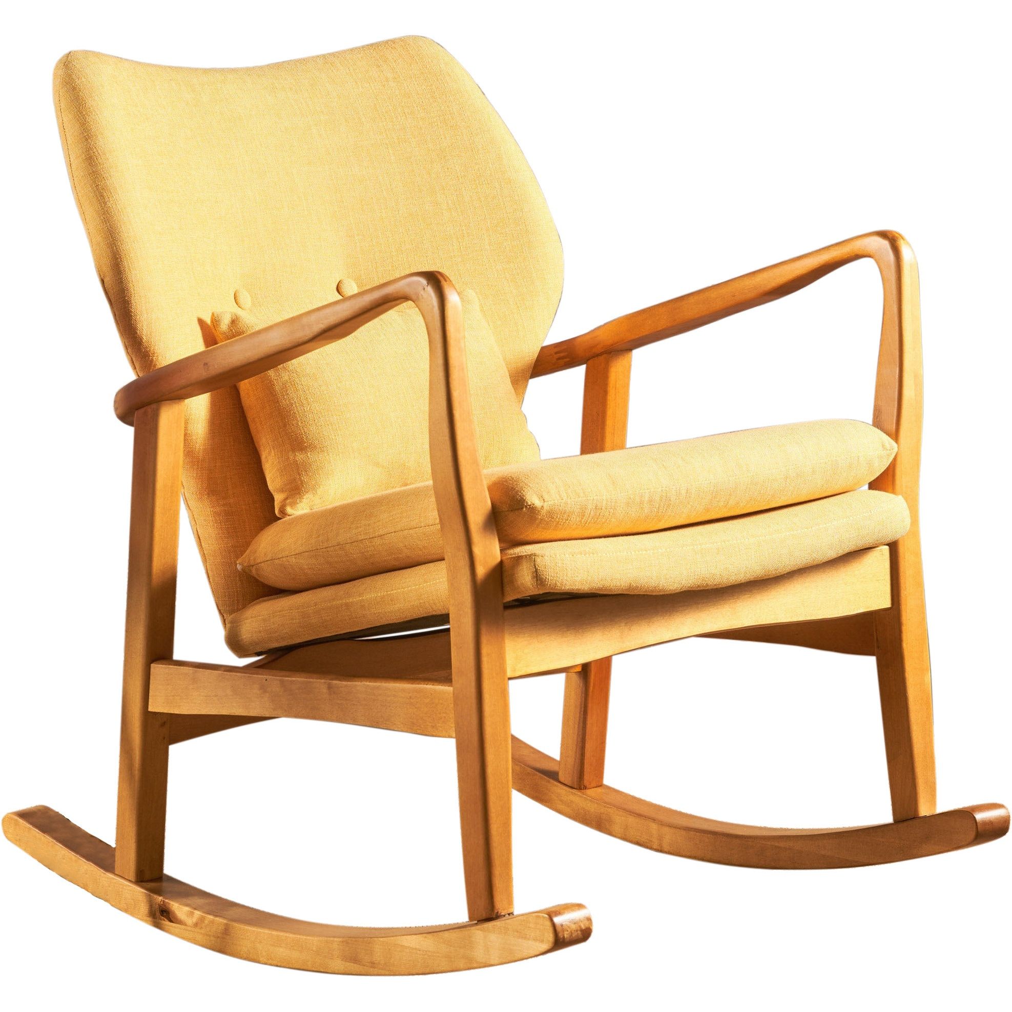 Benny Mid Century Modern Fabric Rocking Chair With Mid Century Fabric Rocking Chairs (Photo 7 of 20)