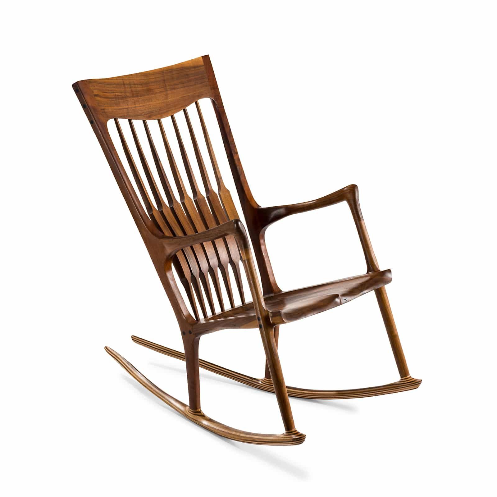Black Walnut Rocking Chair With Ebony Details – Mebl Pertaining To Dark Walnut Brown Wooden Rocking Chairs (View 8 of 20)