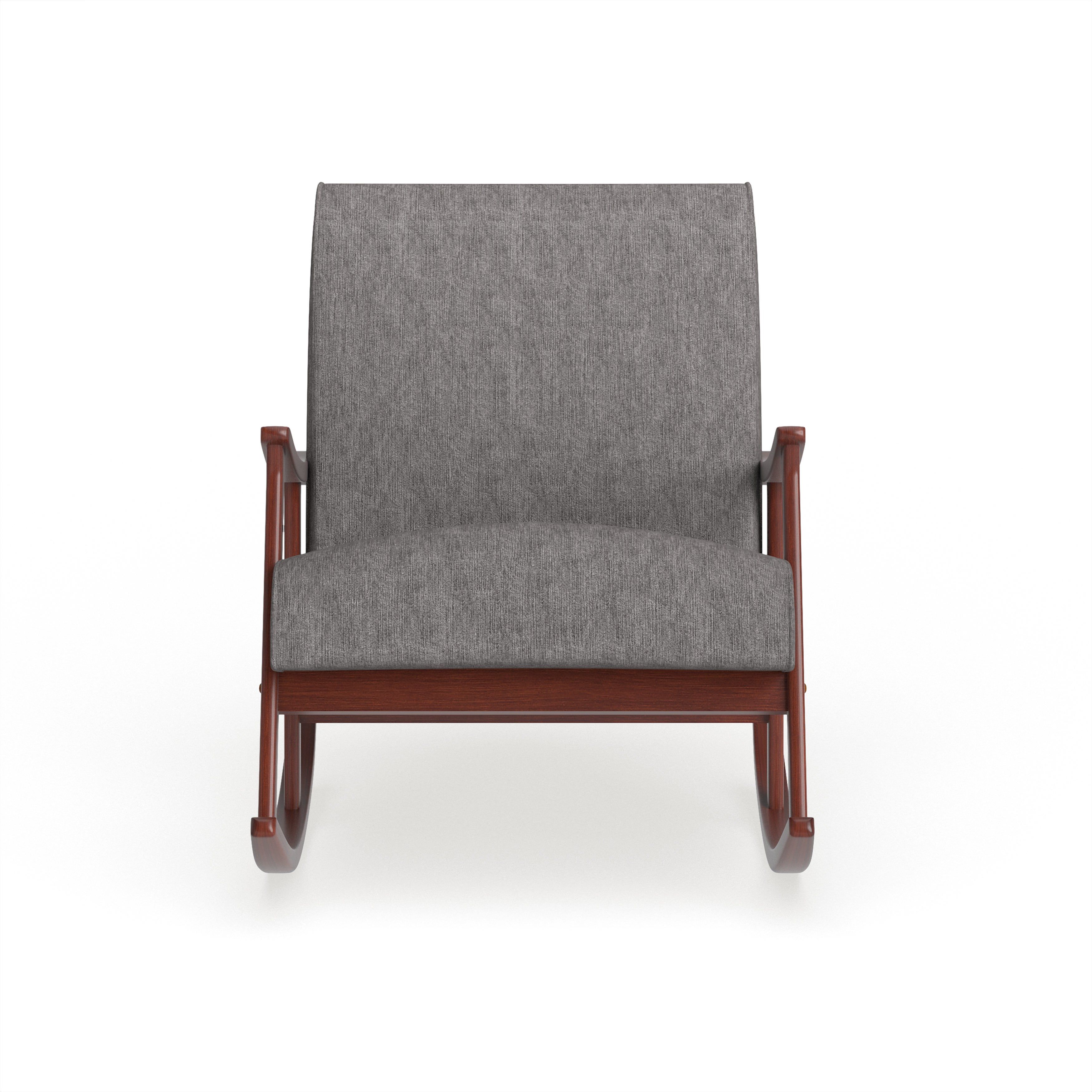 Carson Carrington Granite Grey Fabric Mid Century Wooden Rocking Chair Throughout Granite Grey Fabric Mid Century Wooden Rocking Chairs (View 8 of 20)