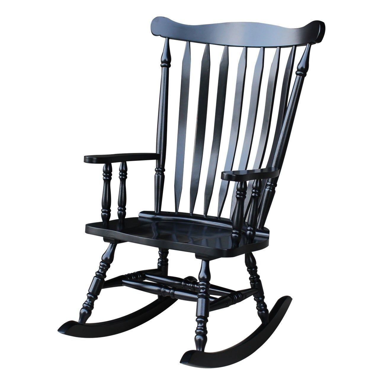 Colonial Antique Black Rocking Chair – 28"w X 36"d X  (View 11 of 20)