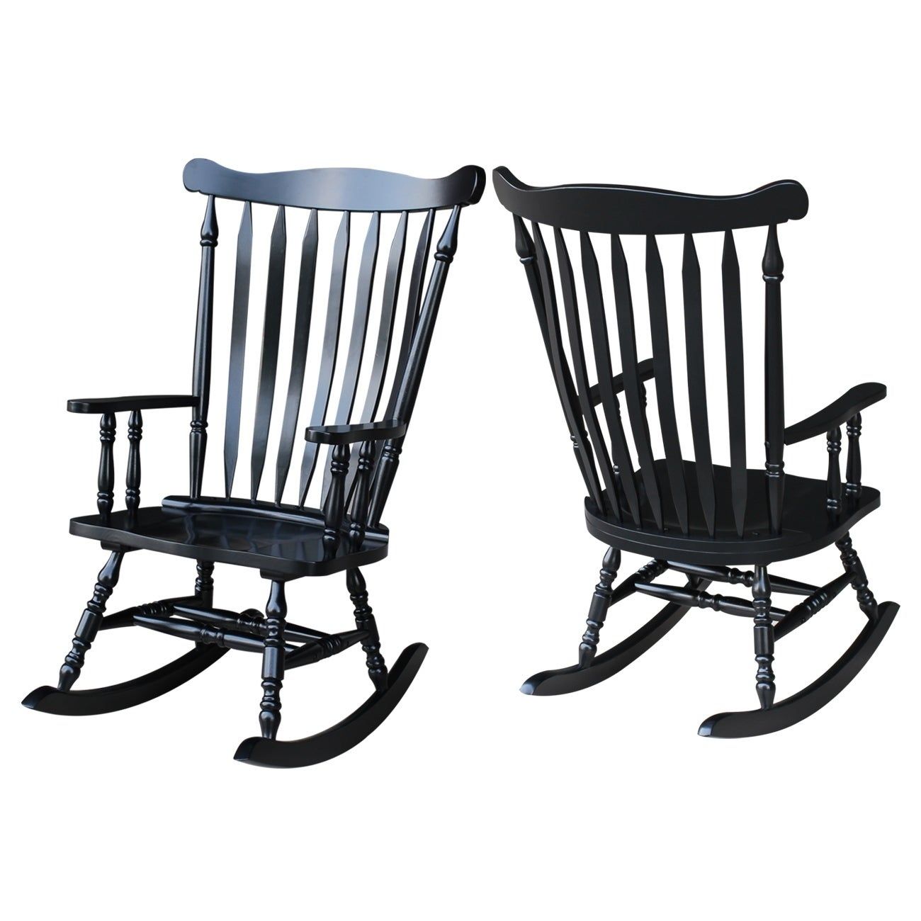 Colonial Antique Black Rocking Chair – 28"w X 36"d X 44.5"h With Colonial Antique Black Rocking Chairs (Photo 5 of 20)