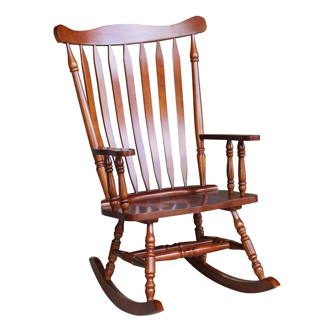 Colonial Cherry Finish Rocking Chair – 28"w X 36"d X 44.5"h Throughout Colonial Antique Black Rocking Chairs (Photo 12 of 20)