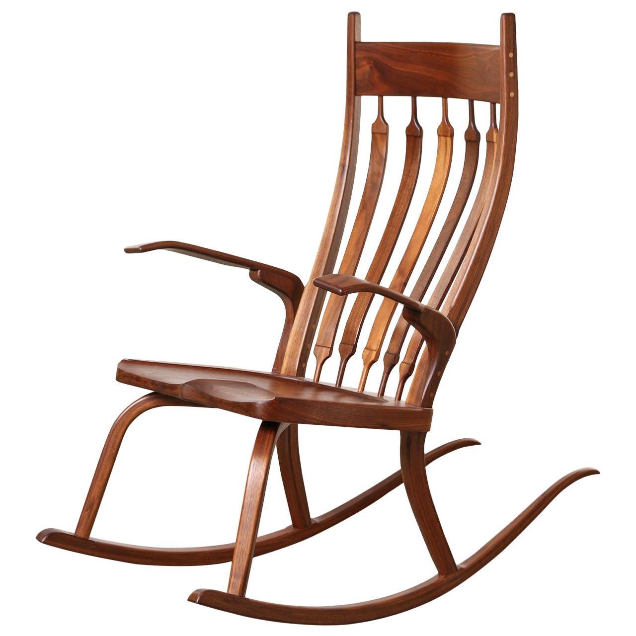 Contemporary California Craftsman Rocking Chair, Dark Walnut Within Dark Walnut Rocking Chairs (Photo 7 of 20)