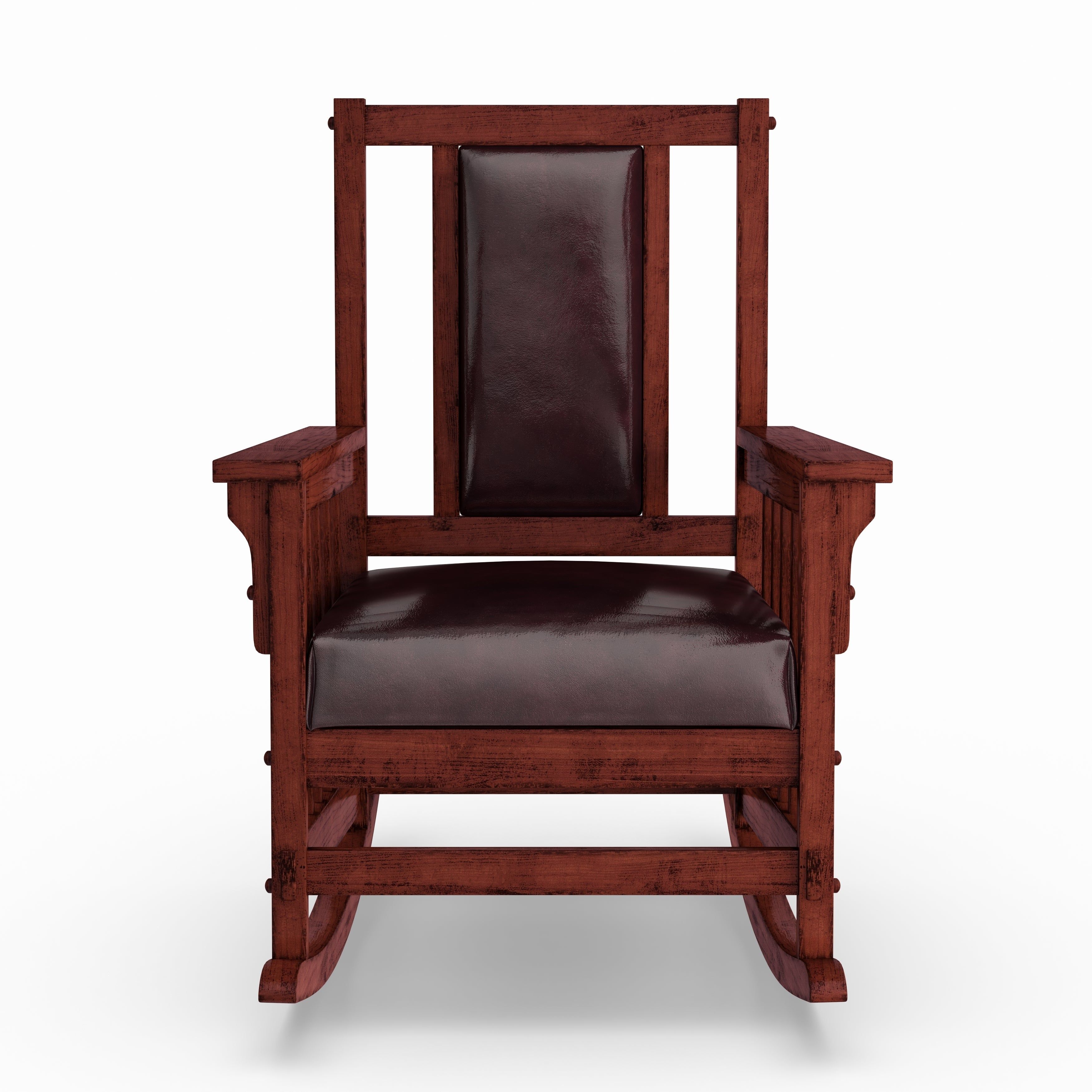 Copper Grove Mesa Verde Dark Oak Wooden Padded Faux Leather Rocking Chair Intended For Dark Oak Wooden Padded Faux Leather Rocking Chairs (Photo 3 of 20)