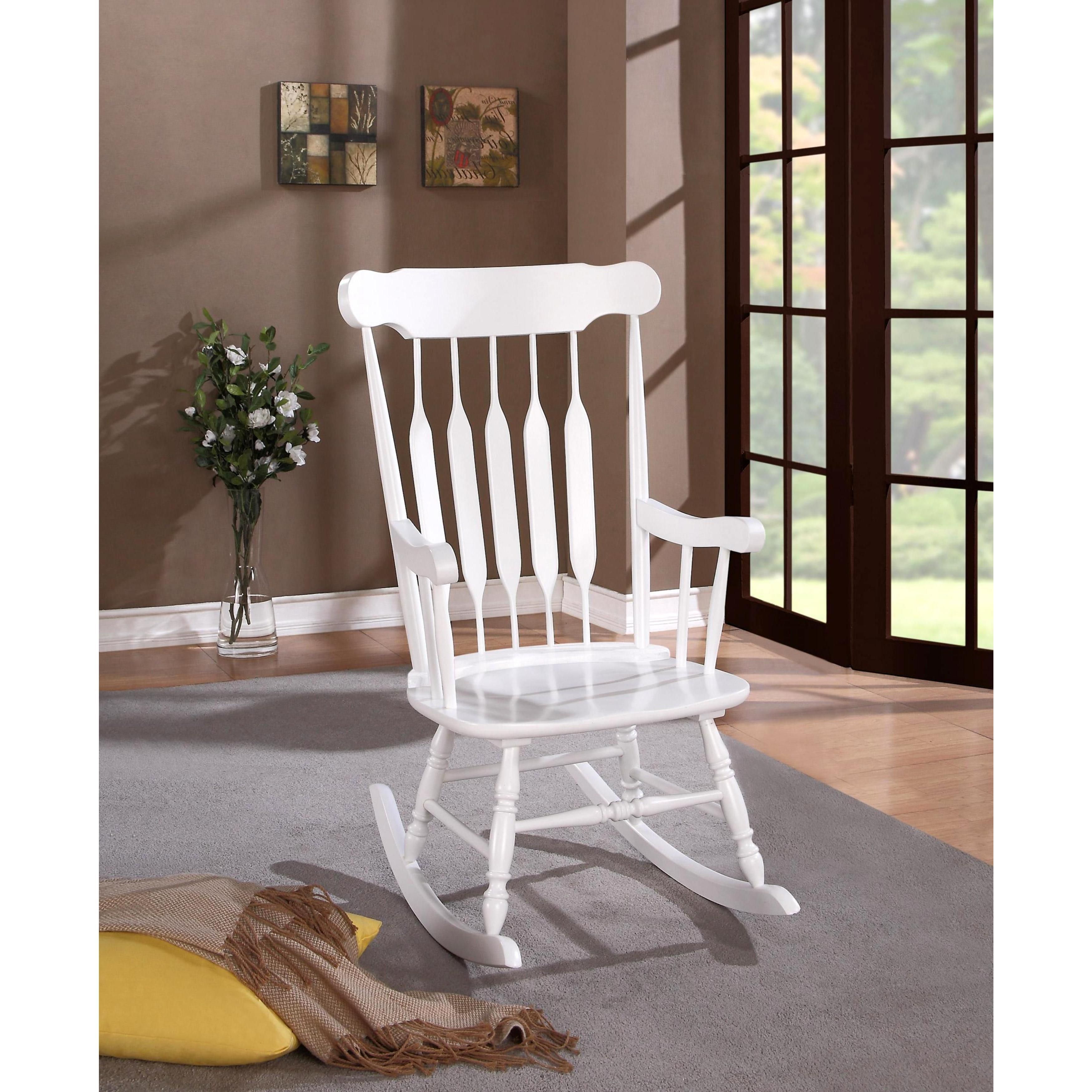 Country Style White Rocking Chair Within Windsor Arrow Back Country Style Rocking Chairs (View 11 of 20)