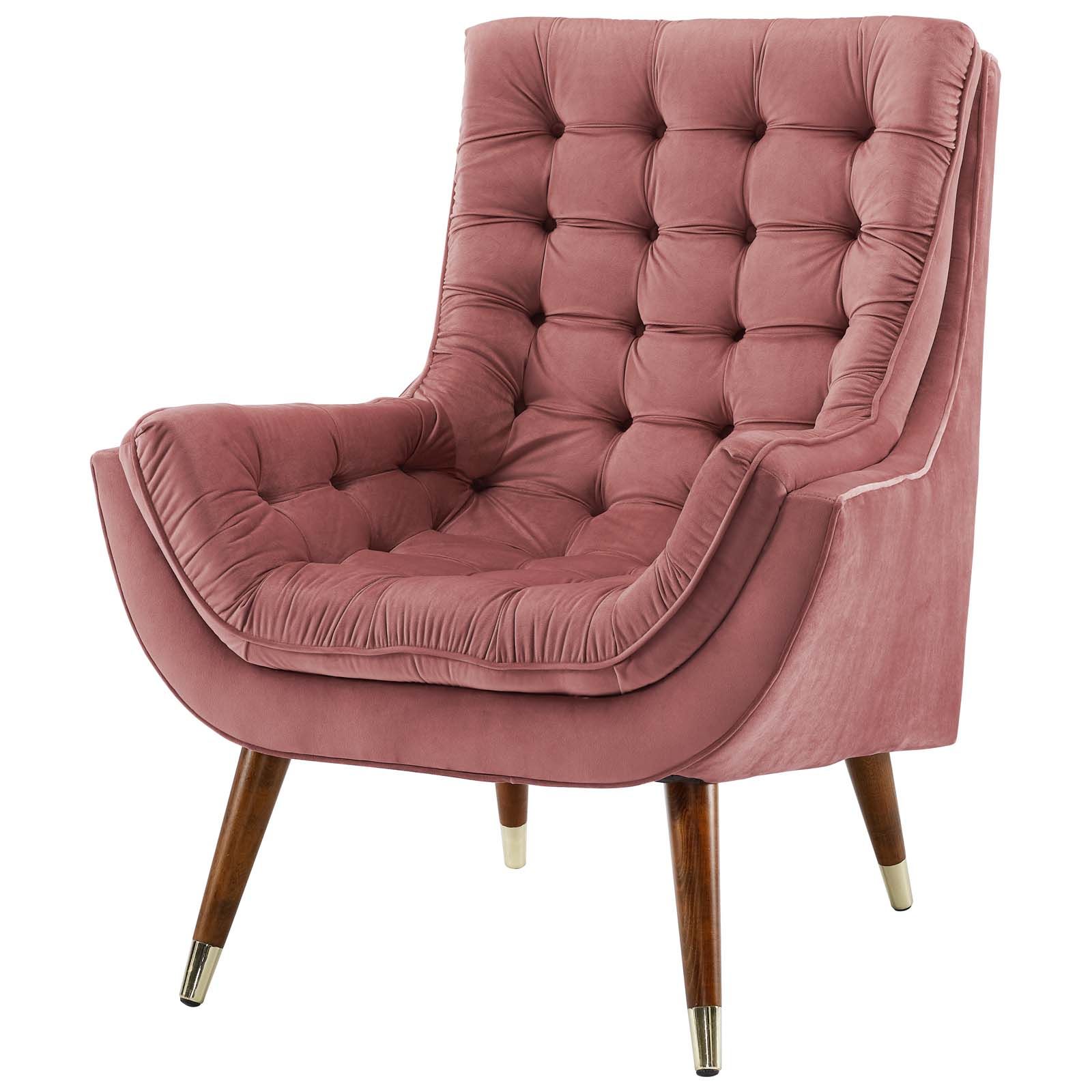 Details About Modern Living Room Lounge Lobby Tufted Accent Chair, Velvet,  Rose Red, 15487 Within Velvet Tufted Accent Chairs (View 20 of 20)