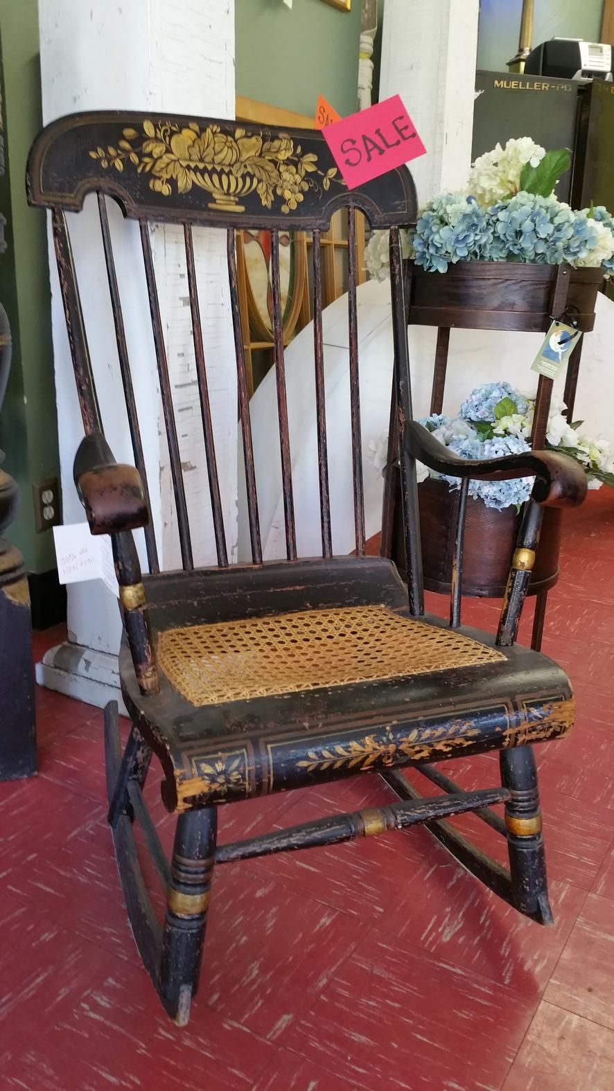 Early Colonial American Rocker | Crescent Moon Antiques And Throughout Colonial Antique Black Rocking Chairs (Photo 13 of 20)