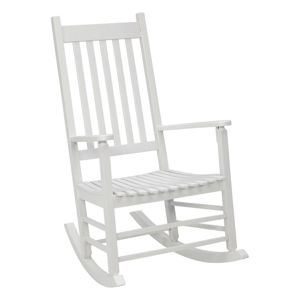 Jack Post White Mission Patio Rocker In White Wood Rocking Chairs (View 8 of 20)