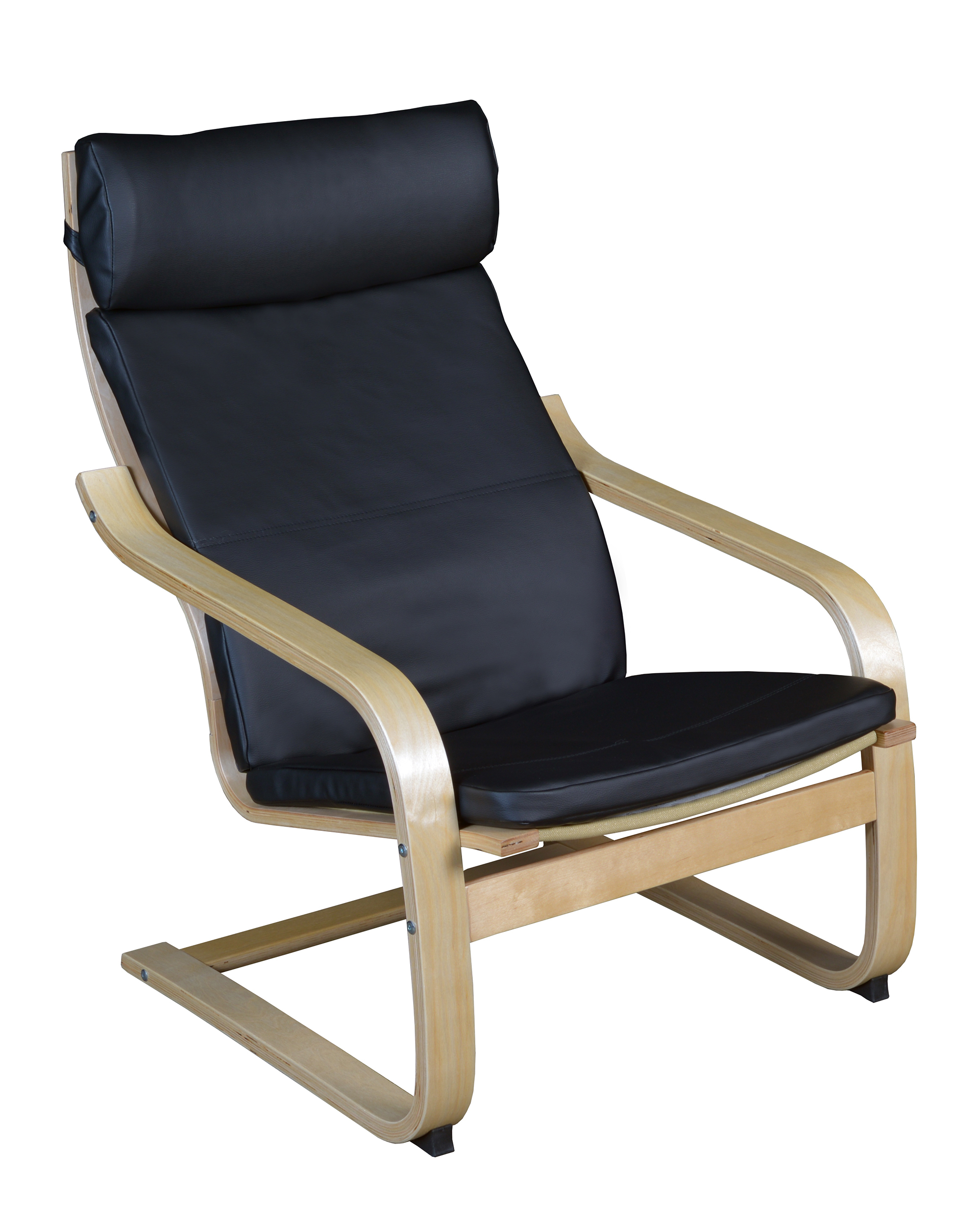 Niche Mia Bentwood Reclining Chair  Natural/ Black Leather With Regard To Mia Bentwood Chairs (Photo 1 of 20)