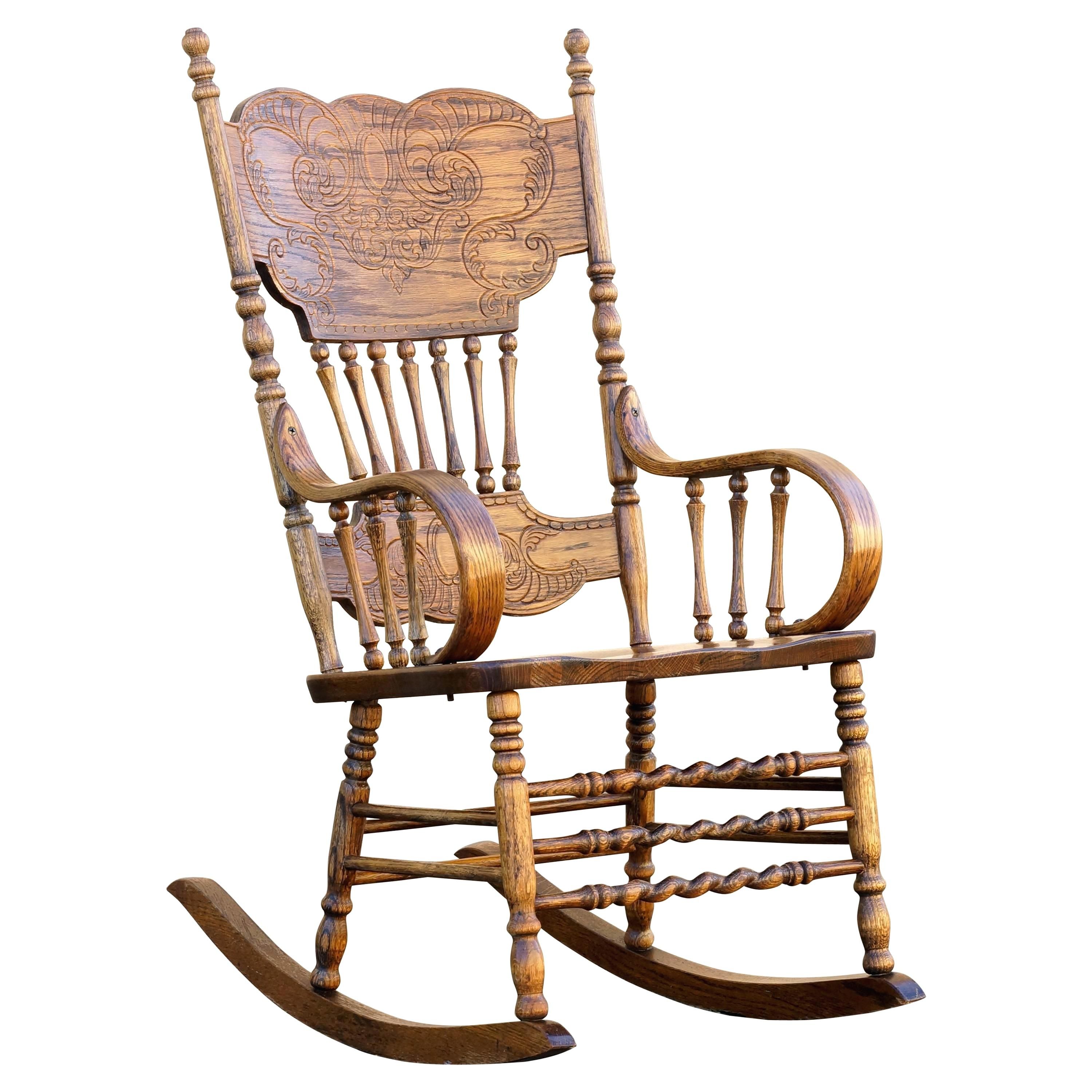 Oak Rocking Chairs For Sale – Constanceroe.co With Dark Oak Wooden Padded Faux Leather Rocking Chairs (Photo 16 of 20)