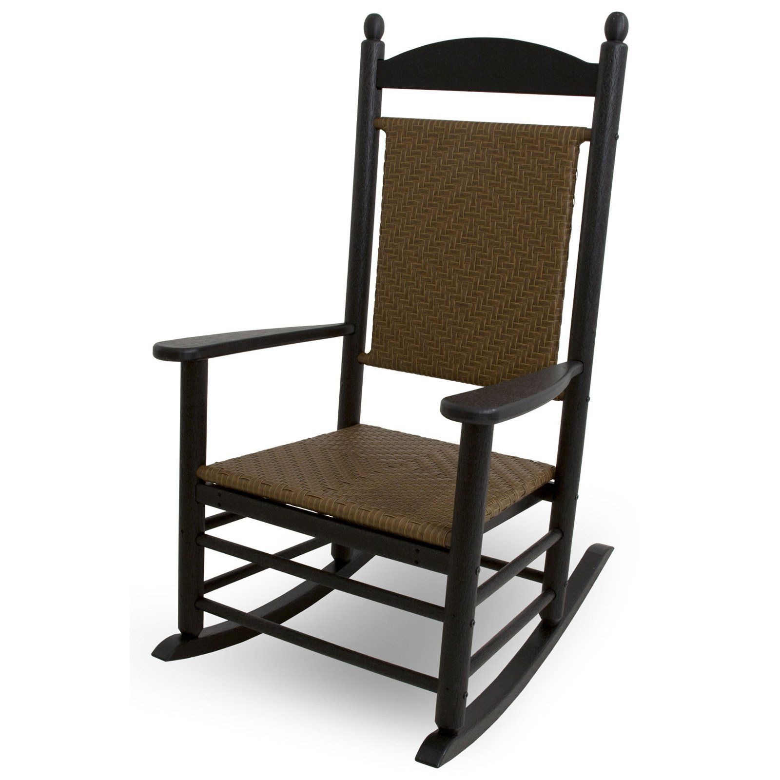 Outdoor Polywoodâ® Jefferson Recycled Plastic Rocking Chair Intended For Black Plastic Rocking Chairs (Photo 17 of 20)