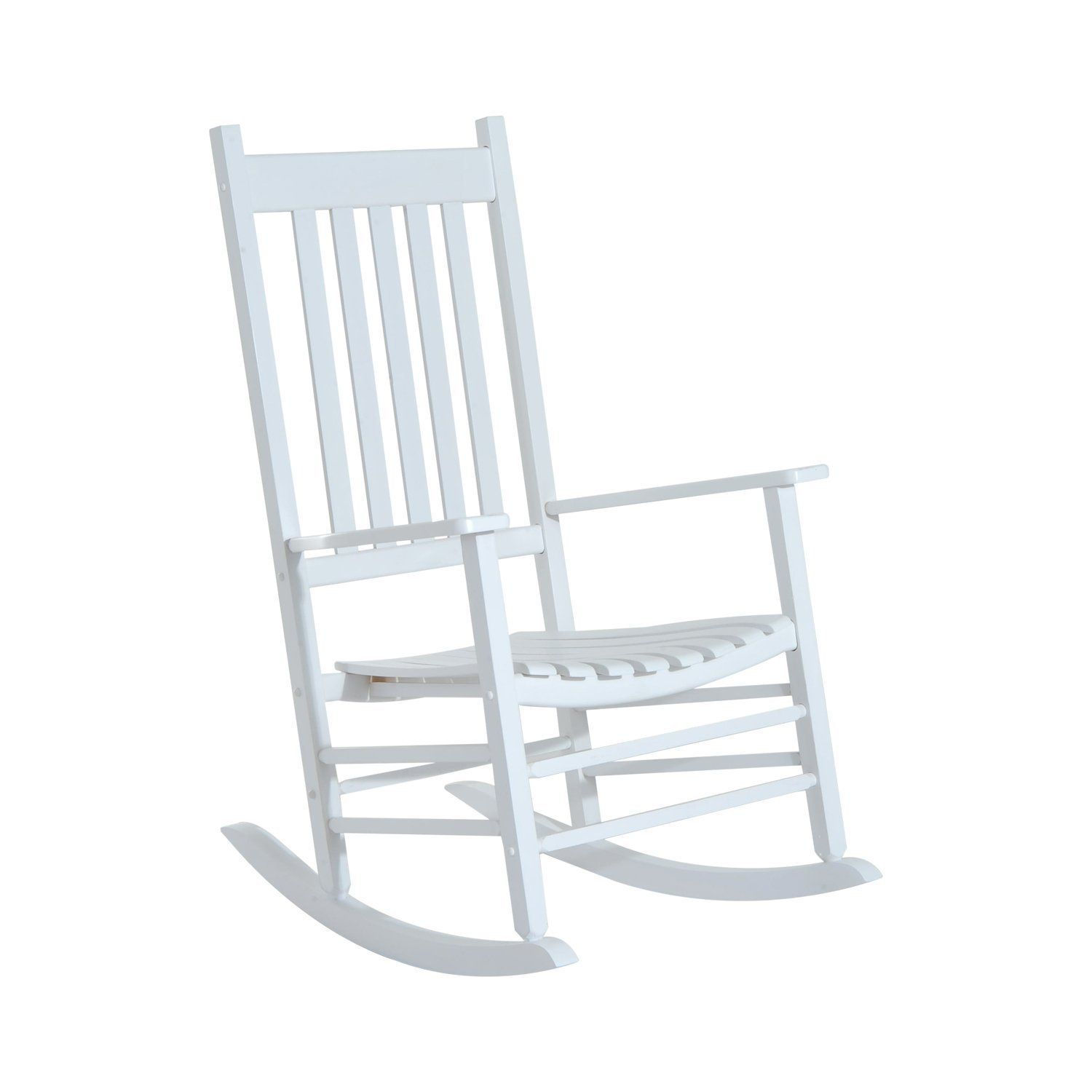 Outsunny Porch Rocking Chair – Outdoor Patio Wooden Rocker – White Throughout White Wood Rocking Chairs (View 13 of 20)