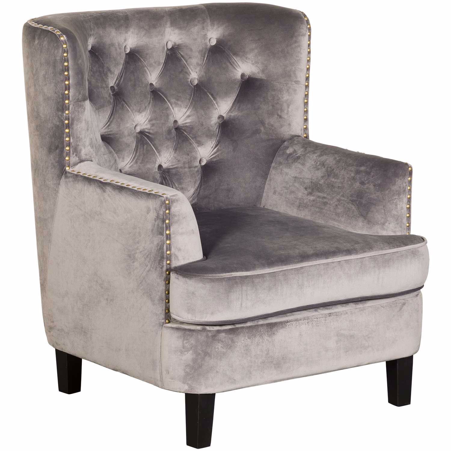 Phillips Gray Tufted Accent Chair Throughout Velvet Tufted Accent Chairs (View 13 of 20)