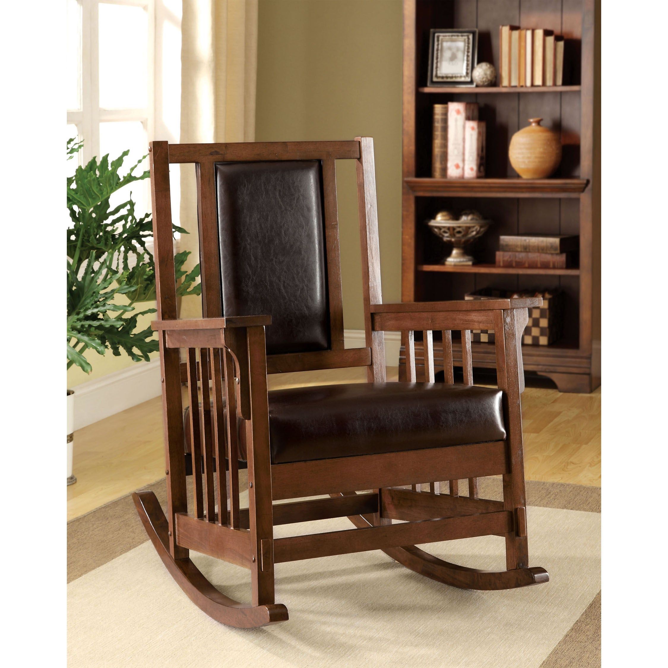 Poppy Mission Espresso Rocking Chairfoa Within Rosewood Traditional Dark Oak Rocking Accent Chairs (Photo 3 of 20)