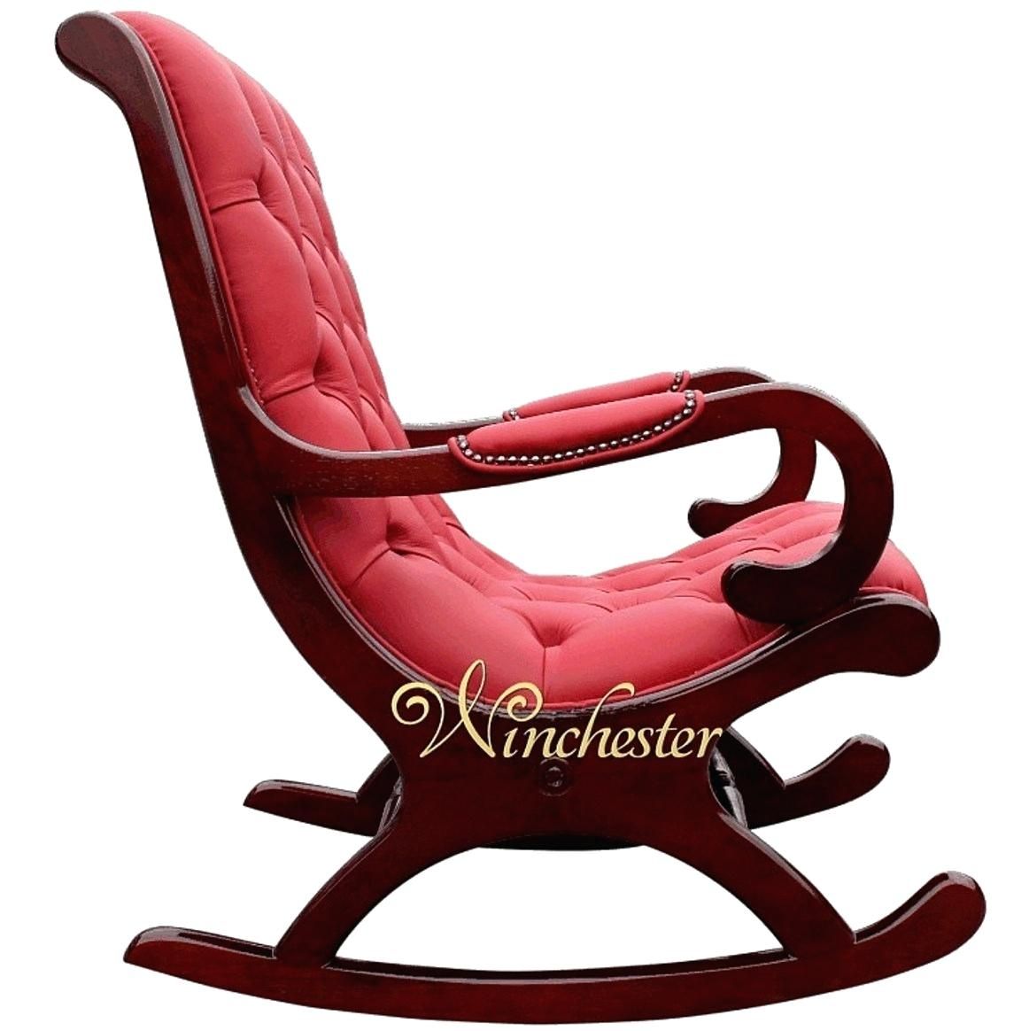 Red Leather Rocking Chair – Happyacademy.co Intended For Faux Leather Upholstered Wooden Rocking Chairs With Looped Arms, Brown And Red (Photo 18 of 20)