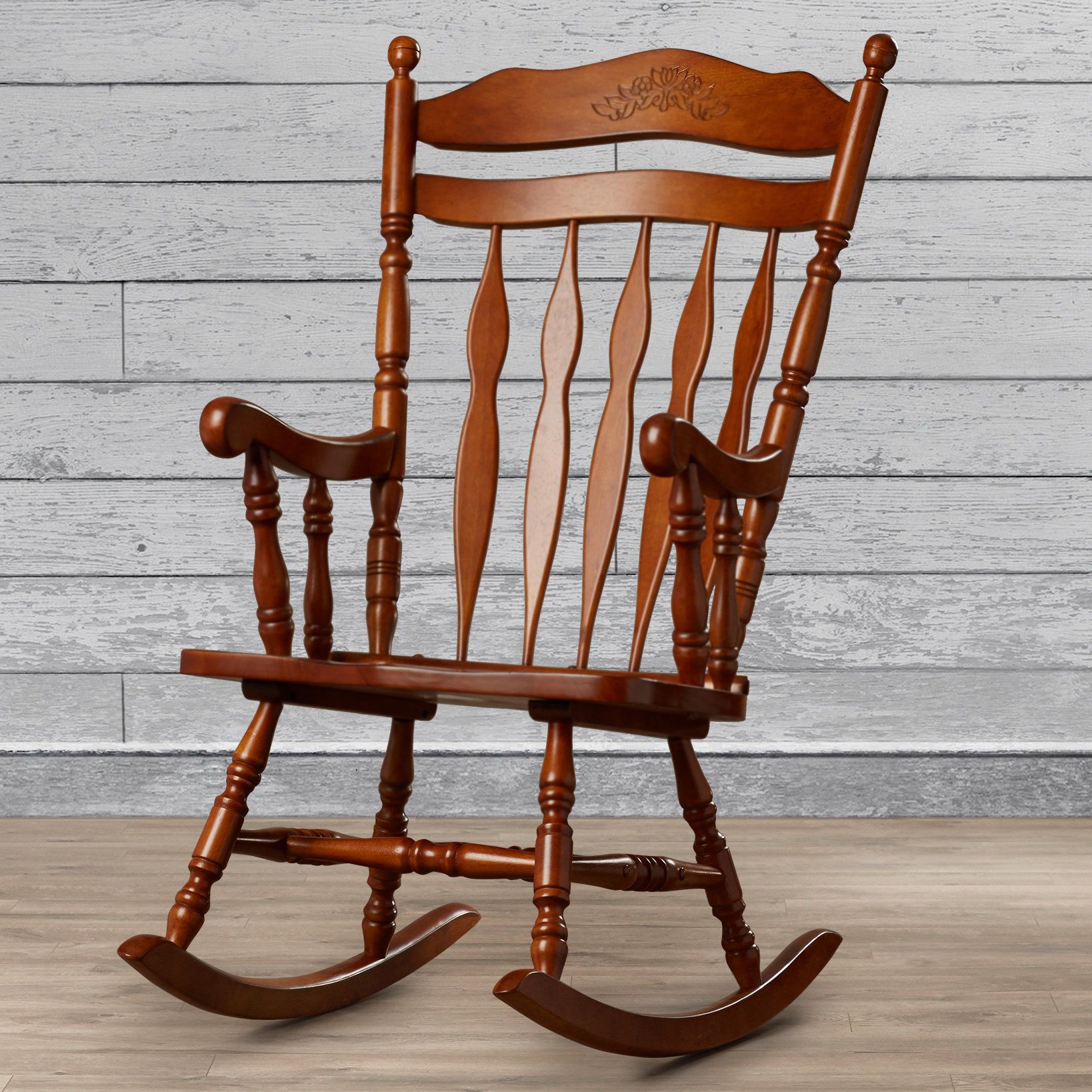 Rustic Rocking Chairs You'll Love In 2019 | Wayfair With Regard To Elegant Tobacco Brown Wooden Rocking Chairs (Photo 10 of 20)