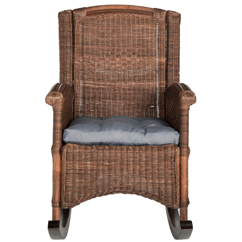 Safavieh Verona Brown Accent Chair Sea8034b – The Home Depot Regarding Aria Antique Grey Rocking Chairs (View 14 of 20)