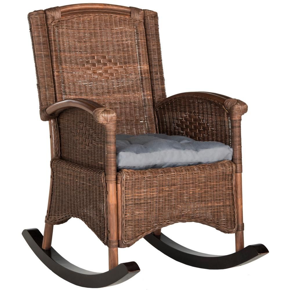 Safavieh Verona Brown Accent Chair Sea8034b – The Home Depot With Regard To Aria Antique Grey Rocking Chairs (Photo 17 of 20)