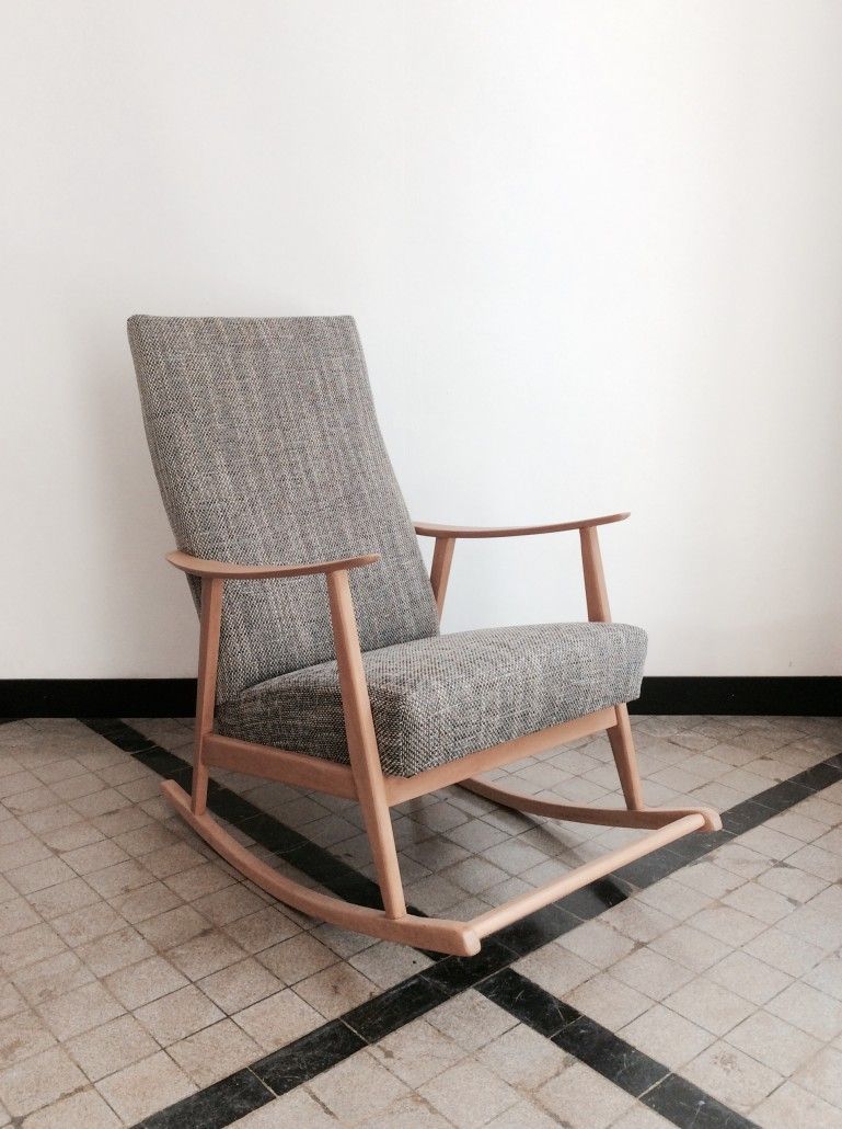 Schaukelstuhl Aus Den 50er/60er Jahre_wow Props Throughout Antique Transitional Warm Oak Rocking Chairs (Photo 17 of 20)