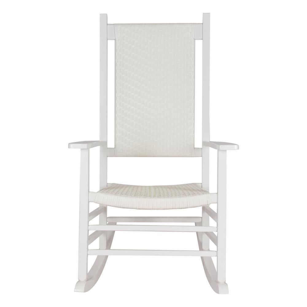 Shine Company Hampton White Wood Outdoor Porch Rocker Pertaining To White Wood Rocking Chairs (View 19 of 20)