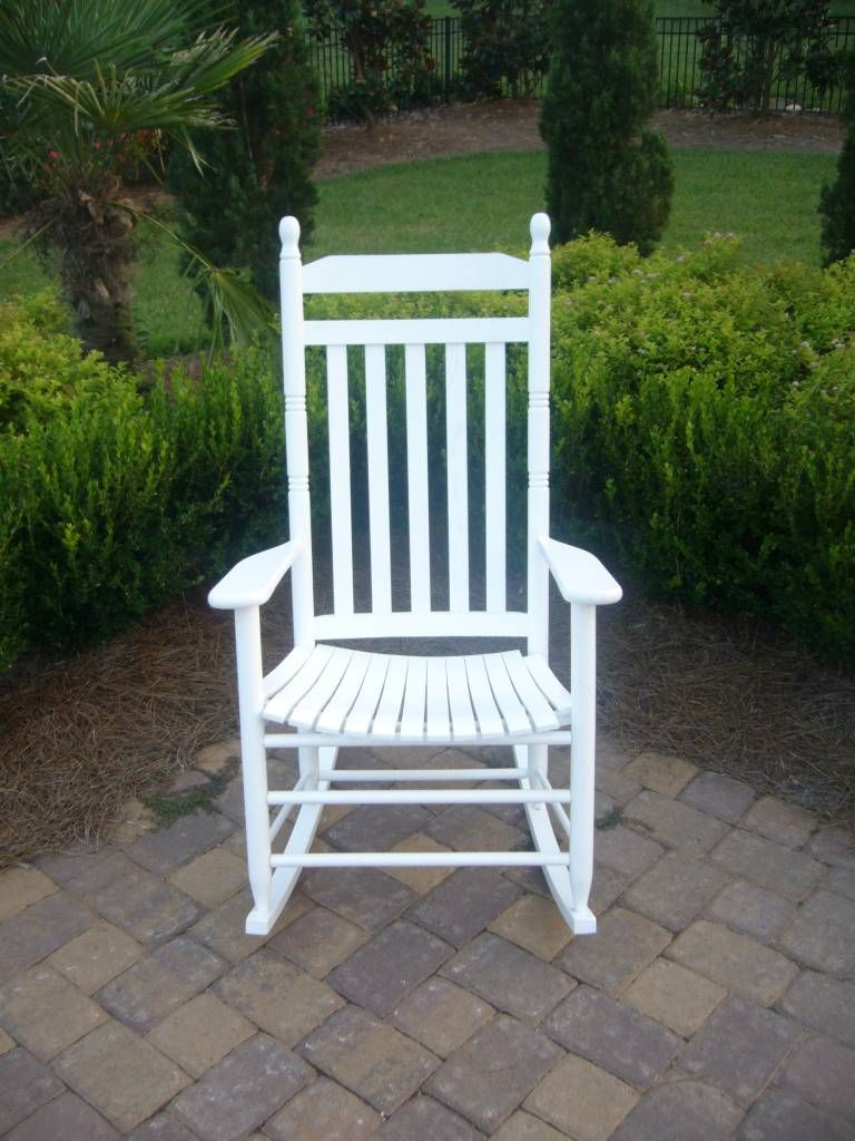 Slat Back Rocking Chair Pertaining To White Wood Rocking Chairs (Photo 15 of 20)