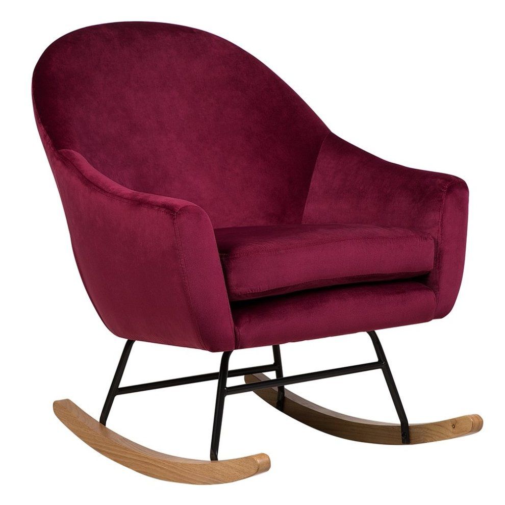 Velvet Rocking Chair Burgundy Oxie With Velvet Rocking Chairs (Photo 5 of 20)