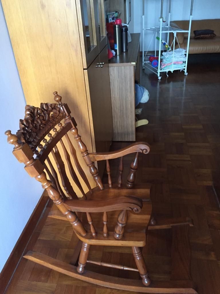 Vintage Rocking Chair For Kid, Furniture, Tables & Chairs On Pertaining To Brown Wood Youth Rocking Chairs (View 17 of 20)