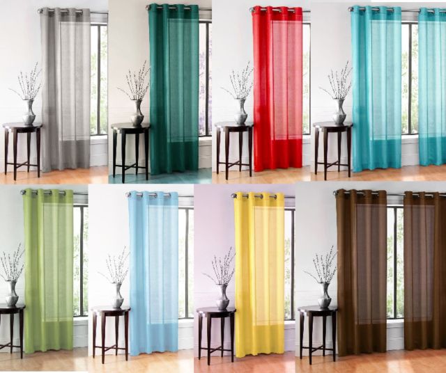 1 Single Light Filtering Solid Sheer Grommet Window Curtain Panel Treatment Intended For Light Filtering Sheer Single Curtain Panels (Photo 4 of 38)