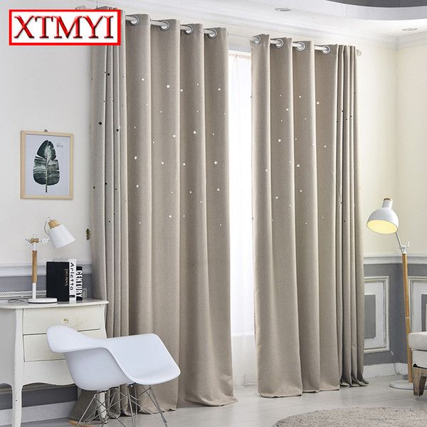 2019 Modern Blackout Curtains For Living Room Hollow Star Faux Linen  Bedroom Curtains Window For The Bedroom Custom Made From Bdhome, $ (View 25 of 50)
