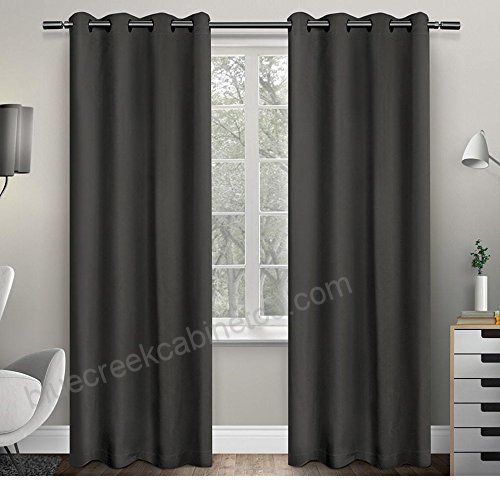 2pc 63 Girls Charcoal Solid Color Blackout Curtains Panel For Thermal Insulated Blackout Curtain Panel Pairs (Photo 49 of 50)
