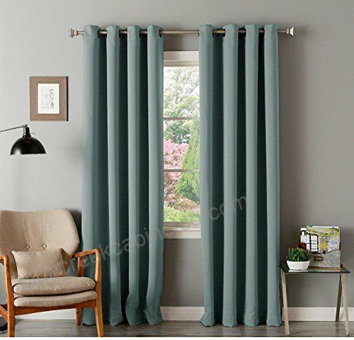 2pc 84 Girls Mineral Green Solid Color Blackout Curtain Pertaining To Thermal Insulated Blackout Curtain Panel Pairs (Photo 27 of 50)