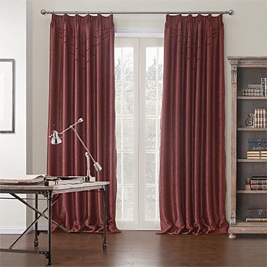 [$55.07] Rod Pocket Grommet Top Tab Top Double Pleated Two Panels Curtain  Modern , Solid Poly / Cotton Blend Material Blackout Curtains Drapes Regarding Solid Cotton Pleated Curtains (Photo 44 of 50)