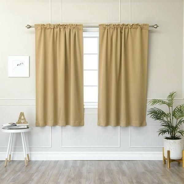 63 Inch Curtains Aurora Home Solid Insulated Thermal Inch With Regard To Thermal Insulated Blackout Curtain Panel Pairs (Photo 13 of 50)