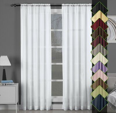 Abri Rod Pocket Solid One Panel Sheer Curtain Window Drape – 13 Colors All  Sizes | Ebay In Willow Rod Pocket Window Curtain Panels (View 33 of 46)