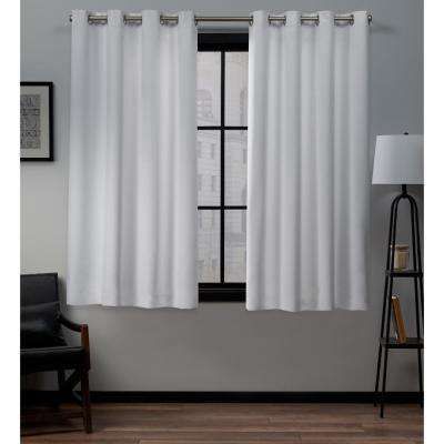 Academy 52 In. W X 63 In. L Woven Blackout Grommet Top Curtain Panel In  White (2 Panels) For Lined Grommet Curtain Panels (Photo 21 of 31)