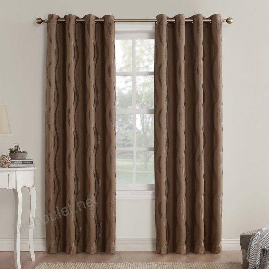 Alfred Geometric Blackout Grommet Single Curtain Panel Inside Kaiden Geometric Room Darkening Window Curtains (View 27 of 39)