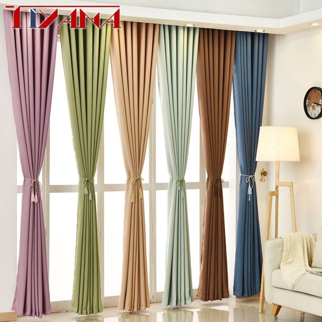 Aliexpress : Buy Modern Style Solid Color Faux Linen Blackout Curtains  For Living Room Thermal Insulated Finished Curtains For Bedroom Ag042&2 Within Faux Linen Blackout Curtains (View 2 of 50)